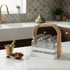 حامل توابل مع 9 عبوات زجاجية