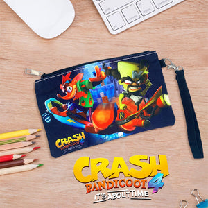 حقيبة بسحاب مطبوعة من Crash & Detox مع حزام للمعصم