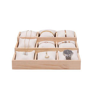 حامل الساعات والأساور من الخشب 3 طبقات