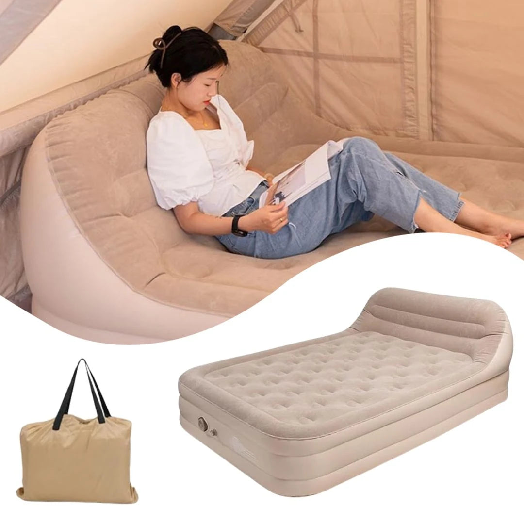 سرير هوائي قابل للنفخ مع مضخة ووسادتين
