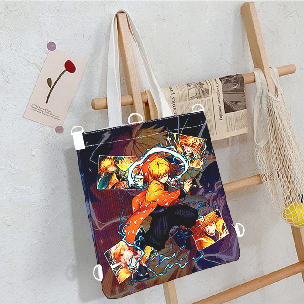 Demon Slayer: Zenitsu Printed Multipurpose Canvas Tote Bag