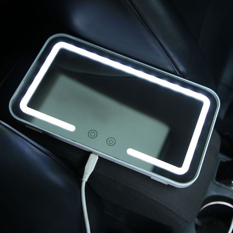 مرآة مكياج للسيارة مزودة بإضاءة LED
