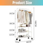 Clothes rack on wheels with 3 layers
