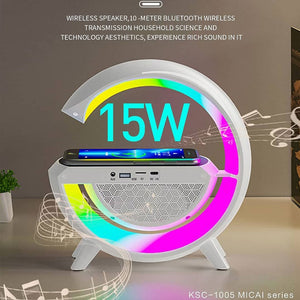 KAKUSIGA KSC-1005 اباجورة مكتب مضيئة بمكبر صوت بشاحن لاسلكي