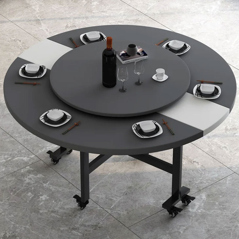 Round Foldable Dining Table With rotating table