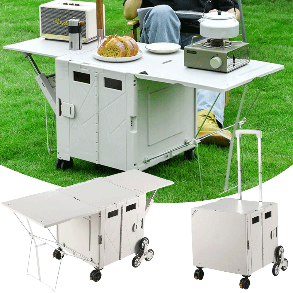 عربة وطاولة تخييم قابلة للطي