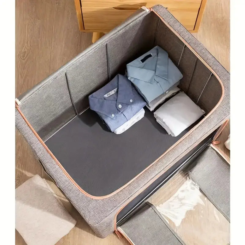 Portable clothes storage box with window for clothes 100L