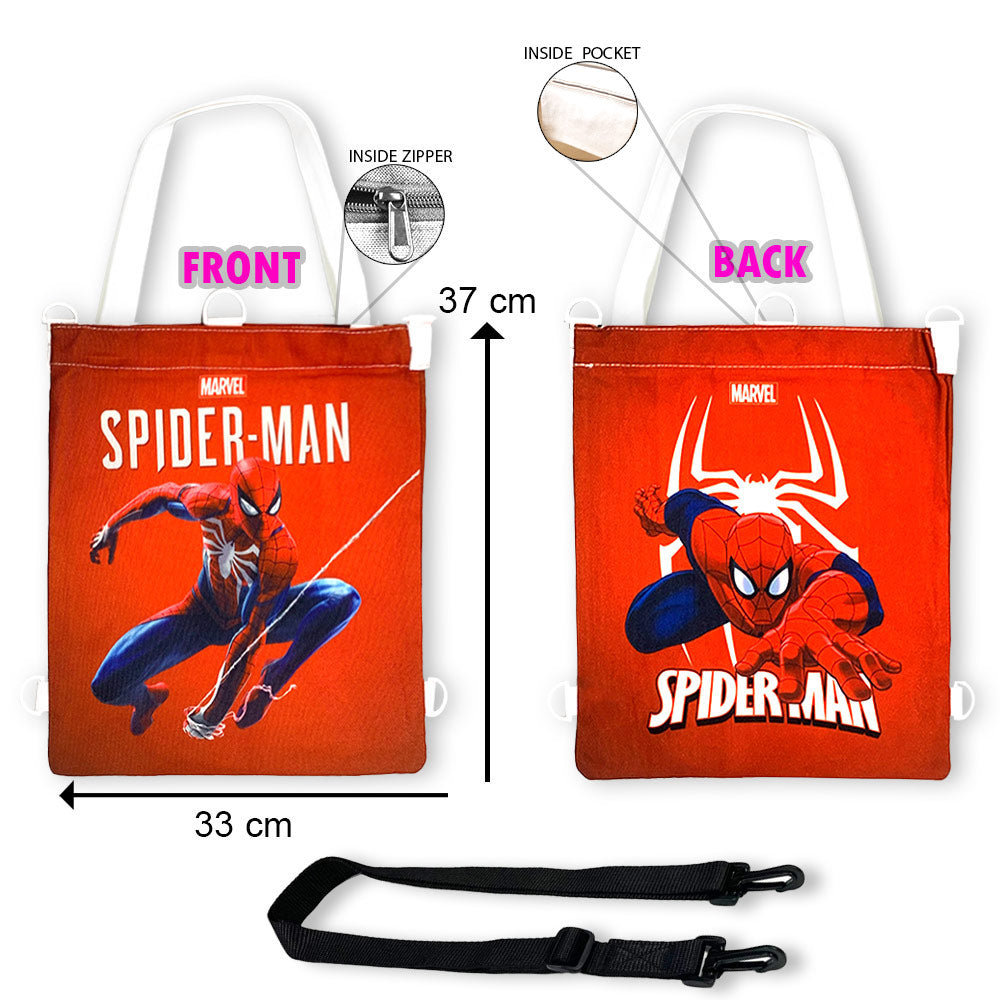 Spider Man Printed Multipurpose Canvas Tote Bag