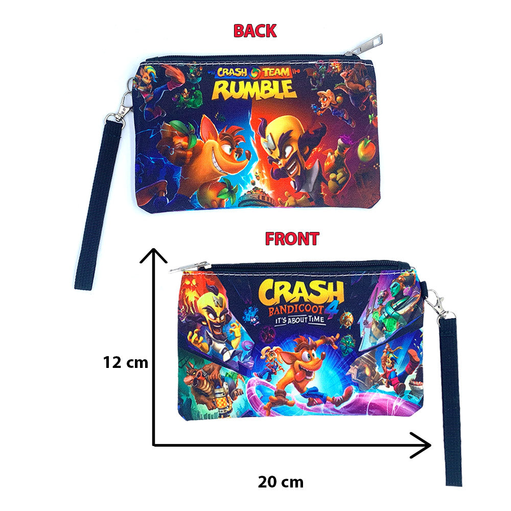 Crash Bandicoot 4 Poster Printed Zippered Pouch with Wrist strap