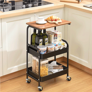 3-Tier Metal Storage Cart with Handle