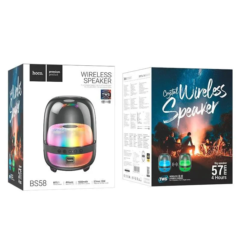 Hoco BS58 Crystal Colourful Luminous BT Speaker