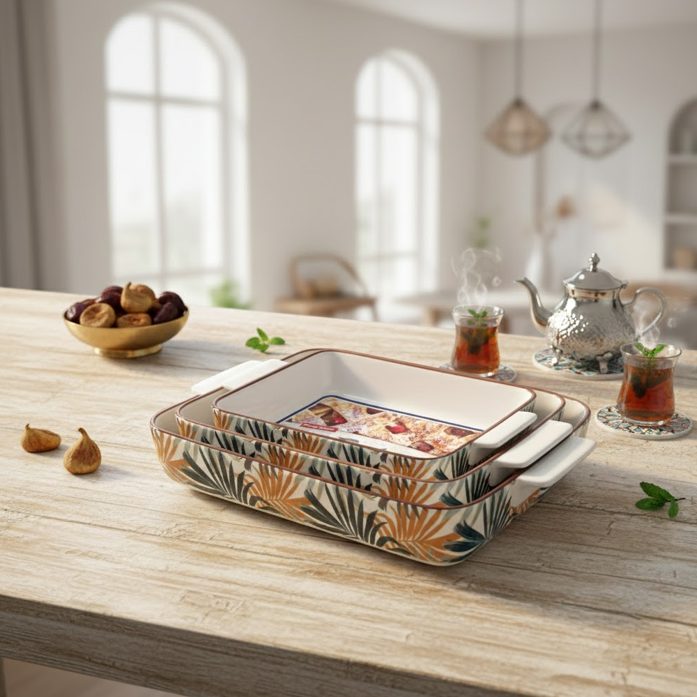 صينية فرن سيراميك مستطيلة