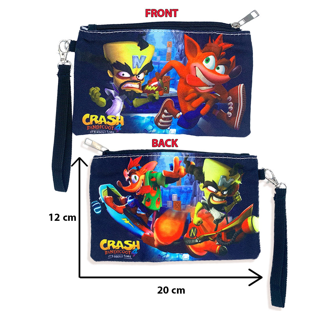 Crash & Detox Printed Zippered Pouch with Wrist strap