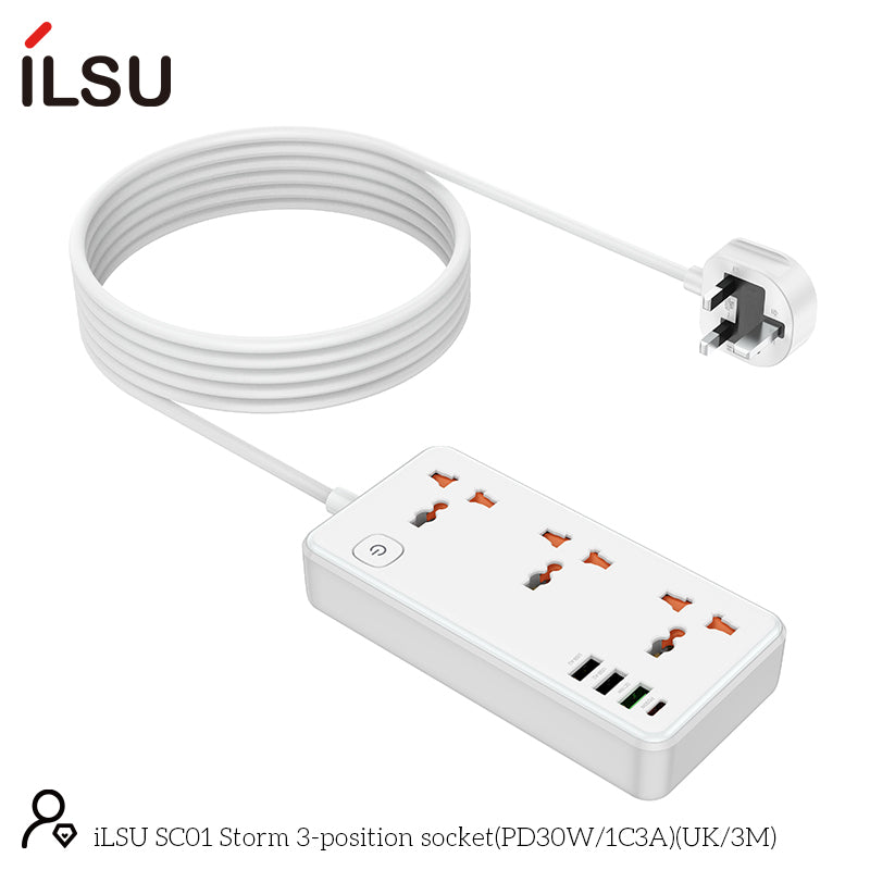 iLSU SC01 Storm 3-position socket(PD30W、1C3A)(UK、3M)