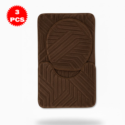 طقم سجاد حمام من 3 قطع مضاد للانزلاق