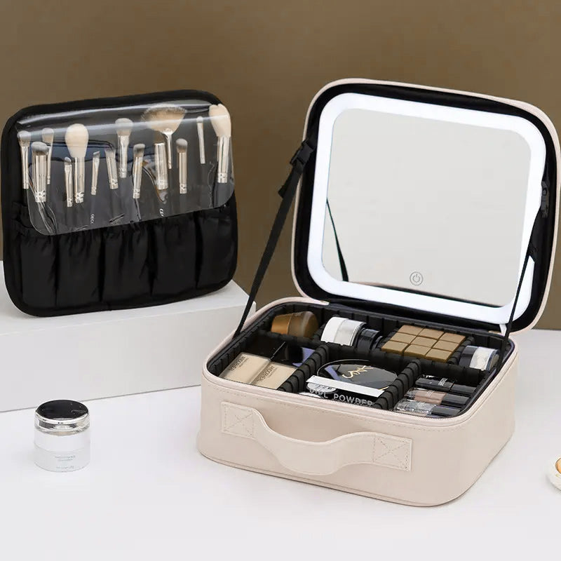 Makeup Cosmetic Bag With mirror