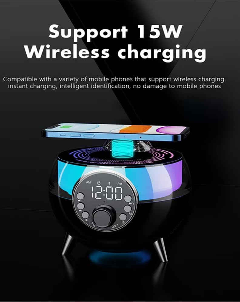Smart Desk Lamp With Clock , Wireless Charging