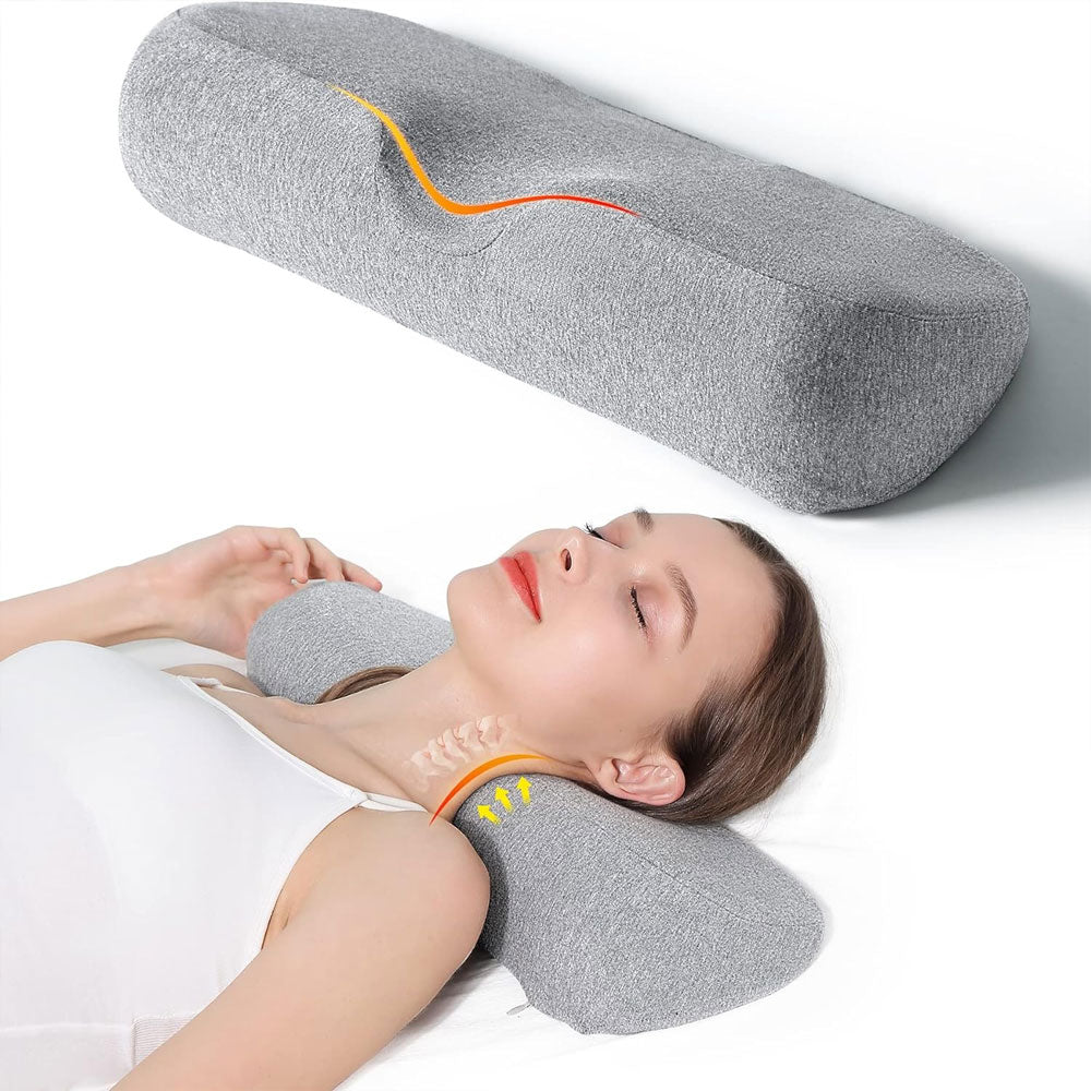 Cervical Neck Pillows for Pain Relief Sleeping (Light Grey)