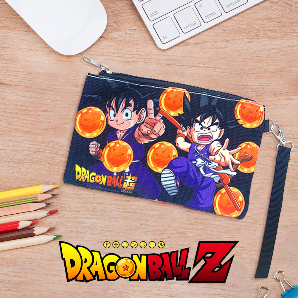 Goku & Dragon Balls Printed Zippered Pouch with Wrist strap
