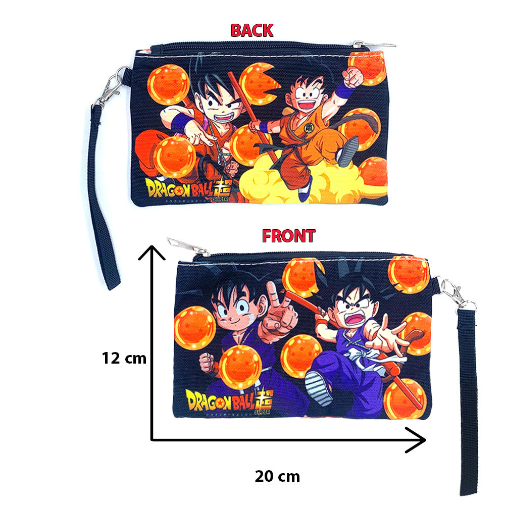 Goku & Dragon Balls Printed Zippered Pouch with Wrist strap