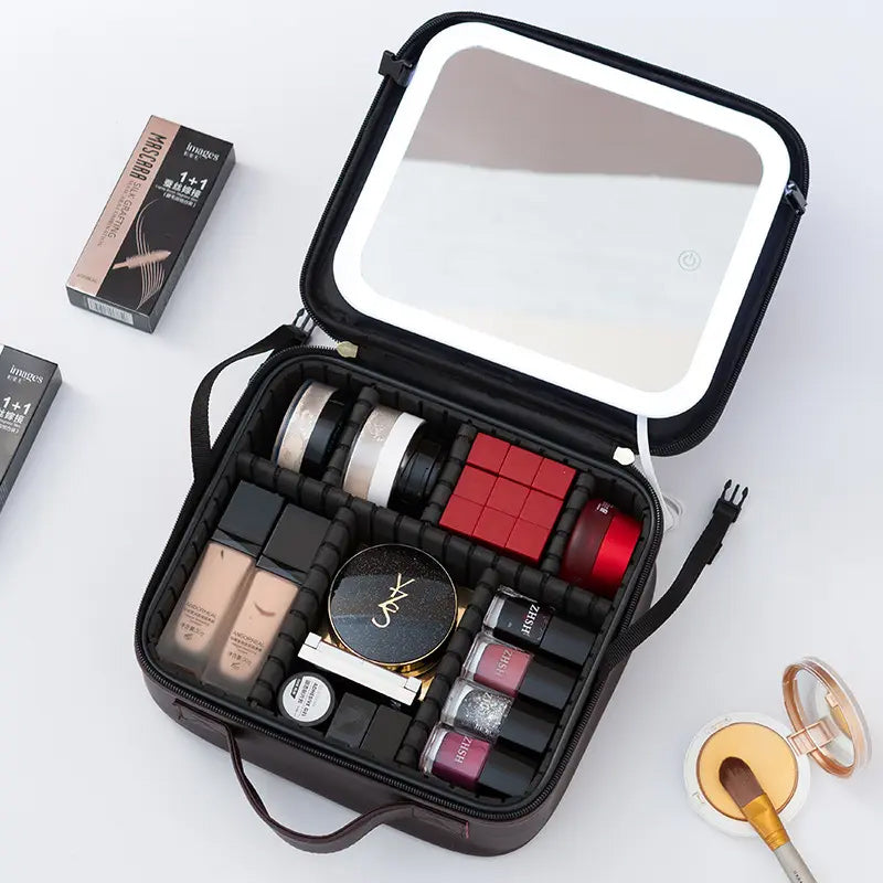 Makeup Cosmetic Bag With mirror