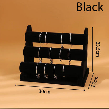 Velvet Bracelet Stand, 3 Tier Watch Display Stand, Bracelet Organizer, Triple Bracelet Holder