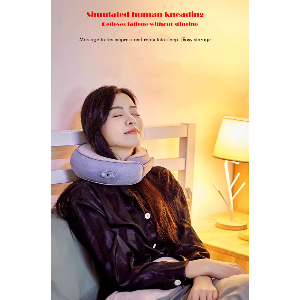 Travelmall Electric cervical massager for home use, neck kneading, acupressure, neck hot compress