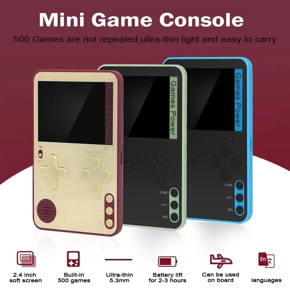 Mini Video Game Console Built-in 500