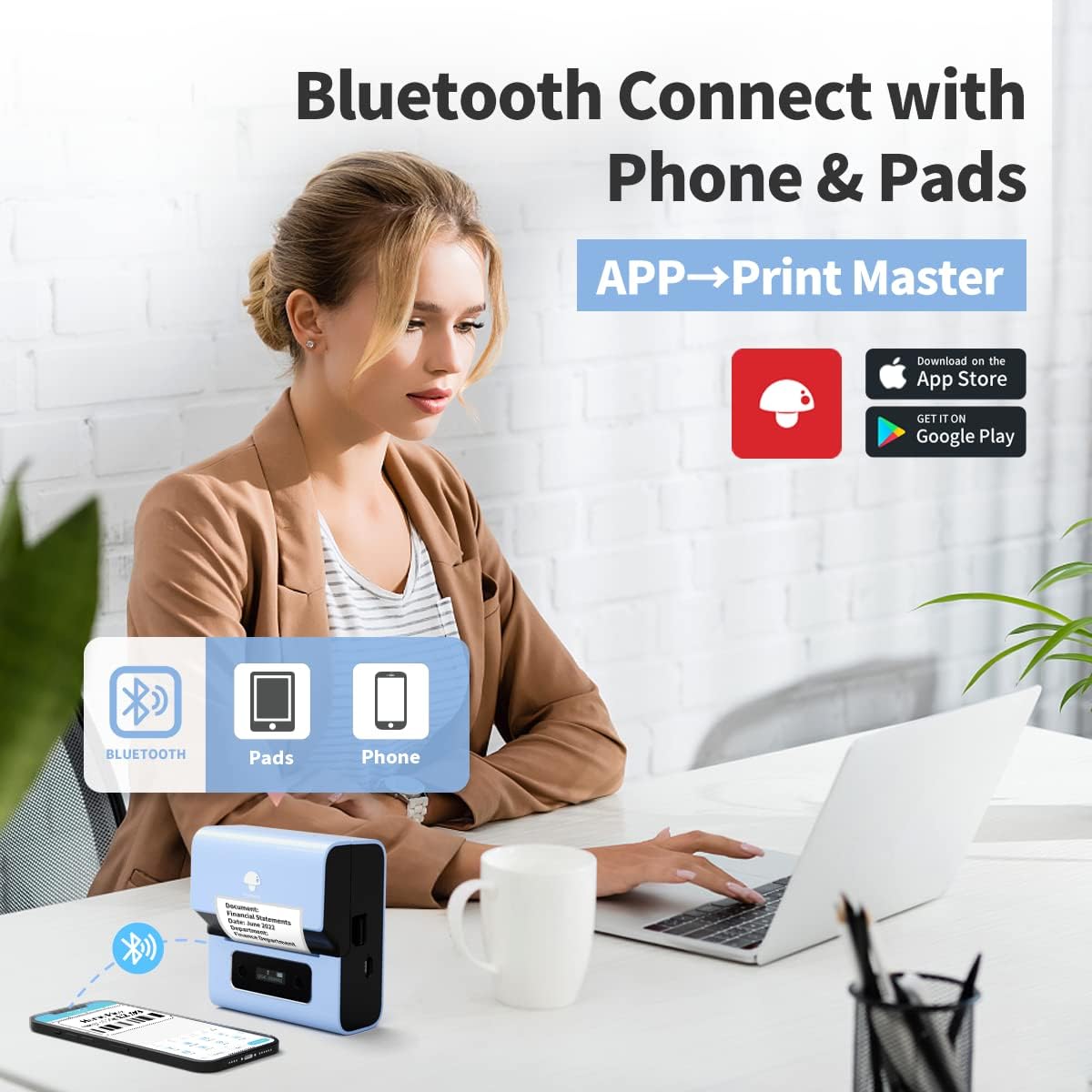 Phomemo M221 Bluetooth thermal label printer/Black&Blue