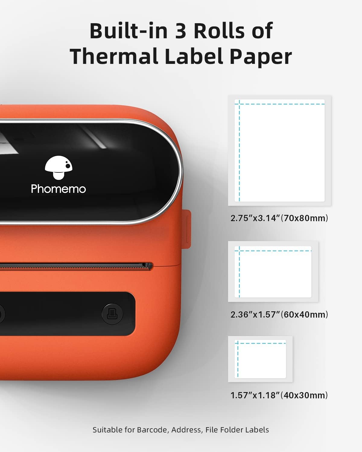 Phomemo M220 Printer Label Maker 3 Inch / Orange