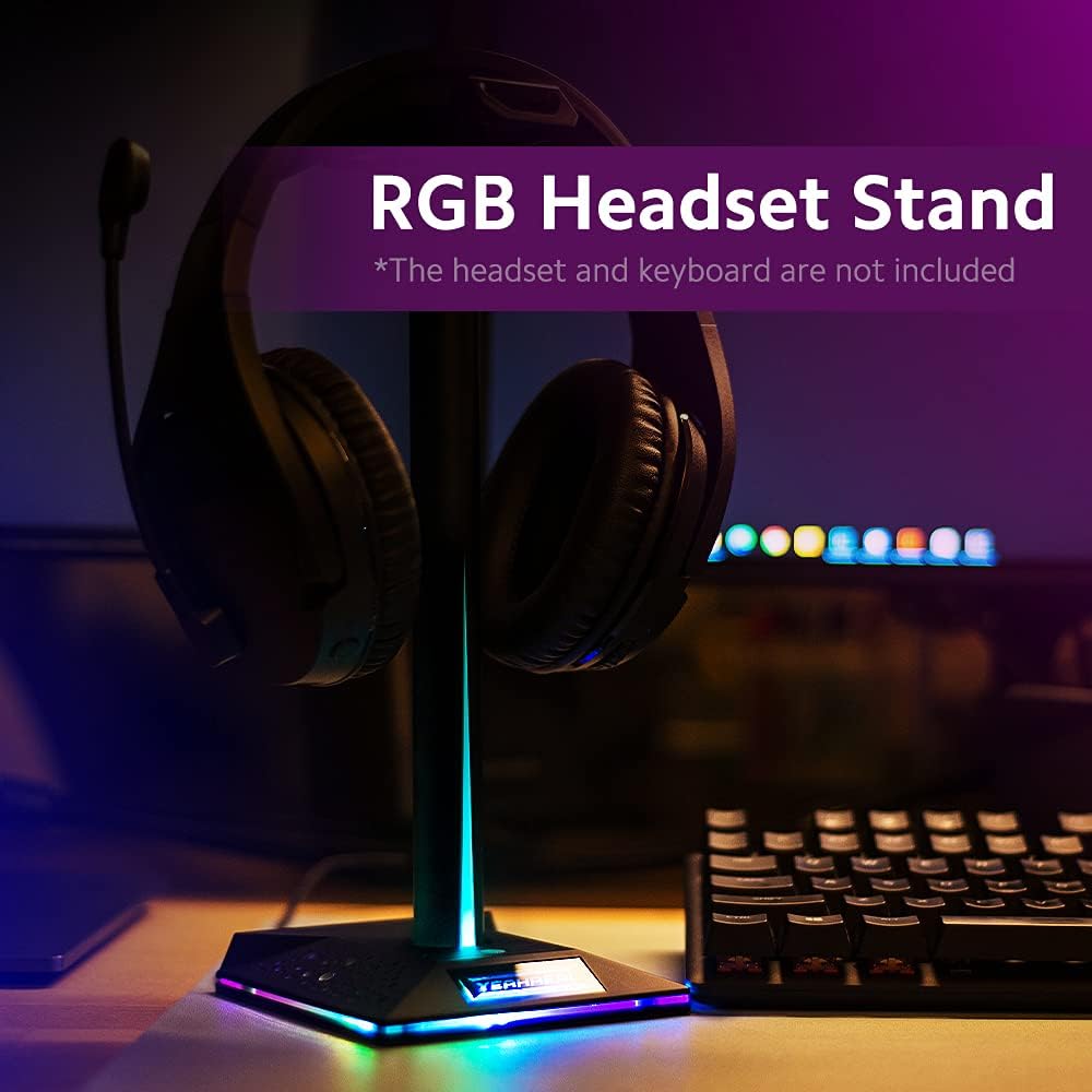 Headphone stand with RGB lighting