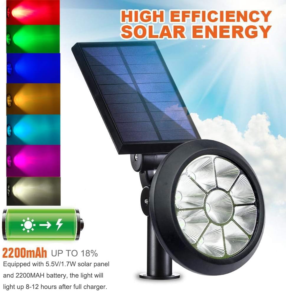 Solar Lights Outdoor 9 LEDs- 1Pcs