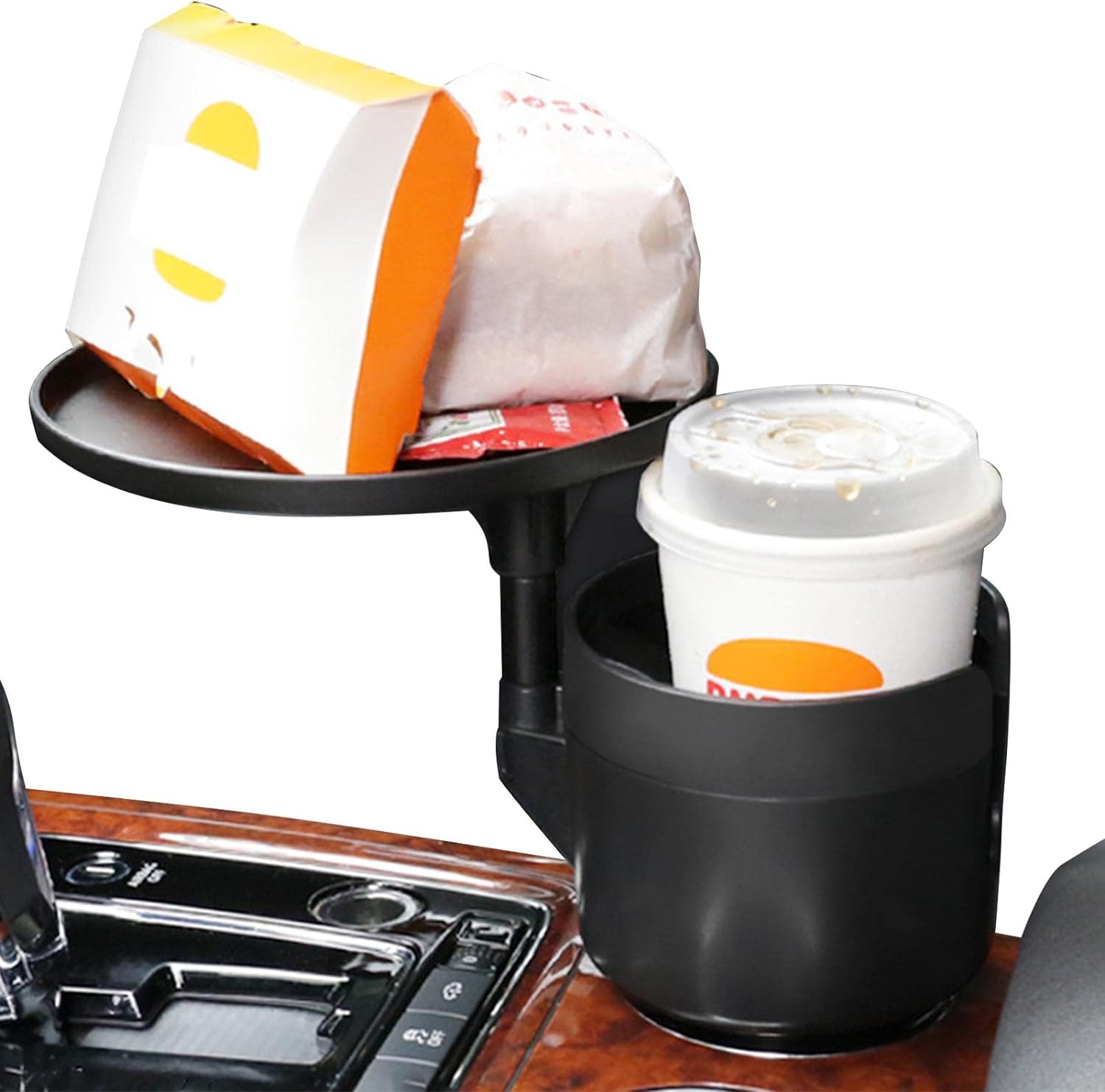 Table with expandable cup holder for car 2 in 1