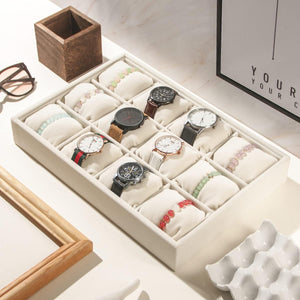 صندوق منظم للساعات والإكسسوارات من الخسب 12 فتحة