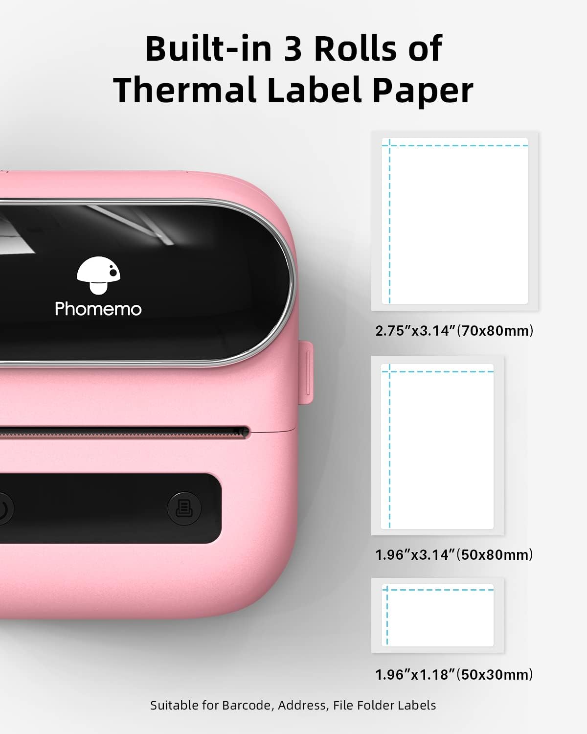 Phomemo M220 Printer Label Maker 3 Inch / Pink