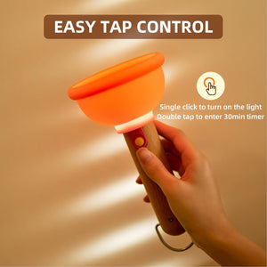 مصباح ليلي سيليكون مع مقبض خشبي