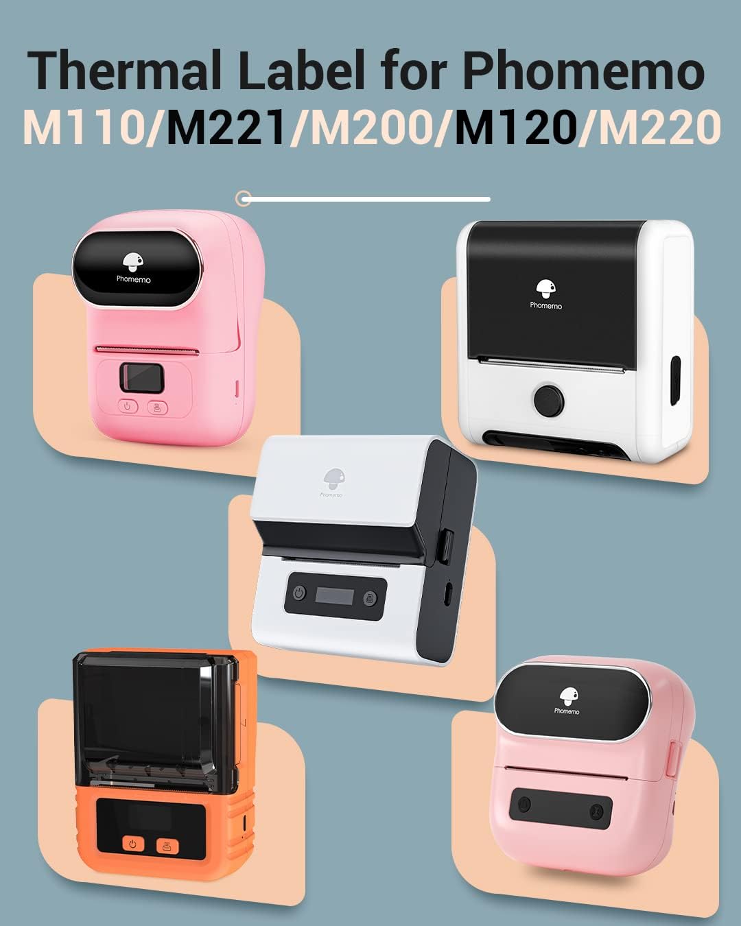 Phomemo Printer Labels 40x30mm/230Pcs Square/Purple