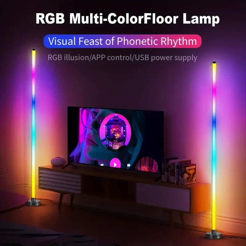 2 قطعة مصباح أرضي RGB