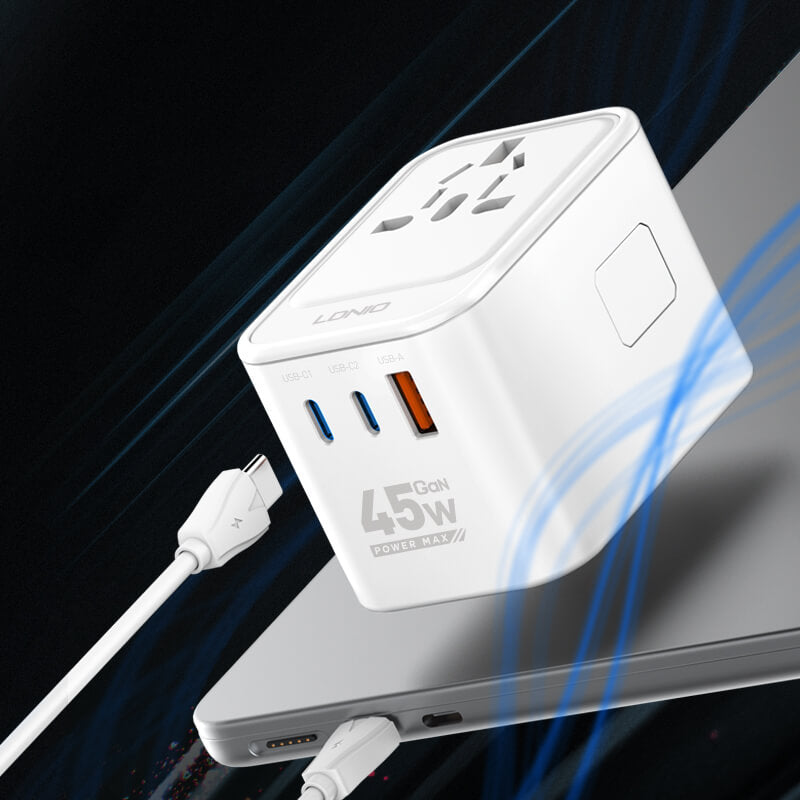 LDNIO Z8 3USB Ports 45W GaN Travel Adapter 4 6617a4d8ea858