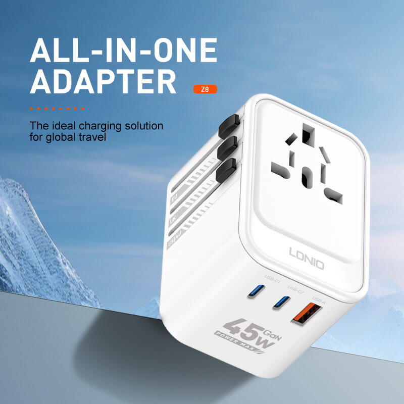 LDNIO Z8 3USB Ports 45W GaN Travel Adapter 1 6617a4d8eaf33