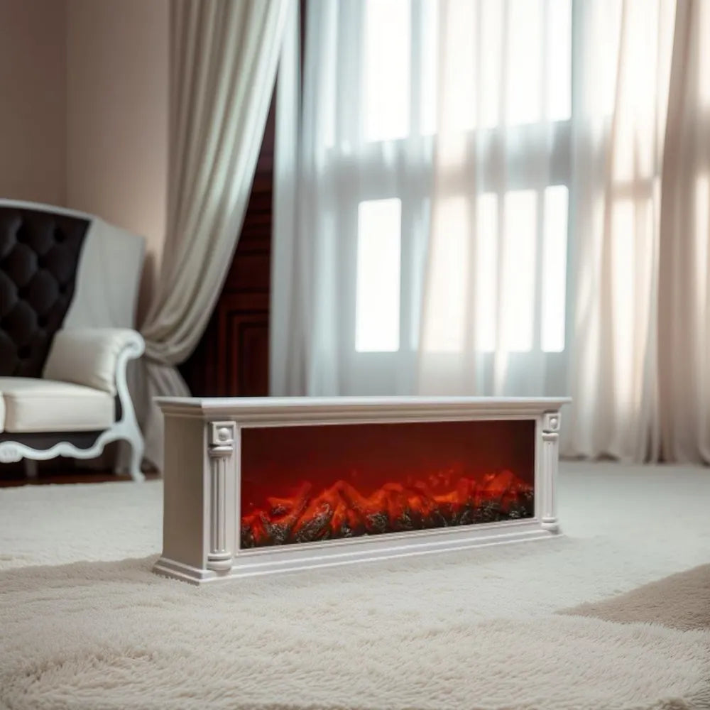 Lighting in the form of a wood-burning fireplace