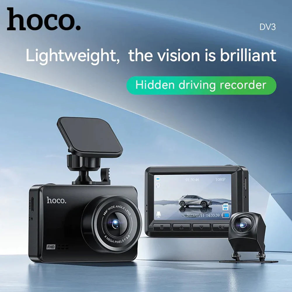 HOCO DV3 DUAL CAR DASHCAM DRIVING RECORDER 1080P