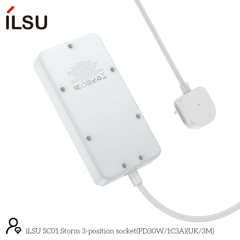 iLSU SC01 Storm مقبس ثلاثي المواضع (PD30W 、 1C3A) (UK、3M)