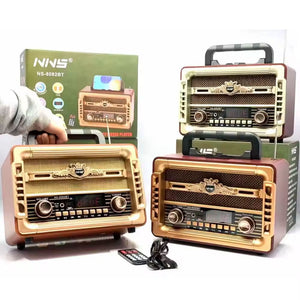 راديو NS-8082BT متعدد النطاقات مع مكبر صوت قابل لإعادة الشحن، اللون: بيج