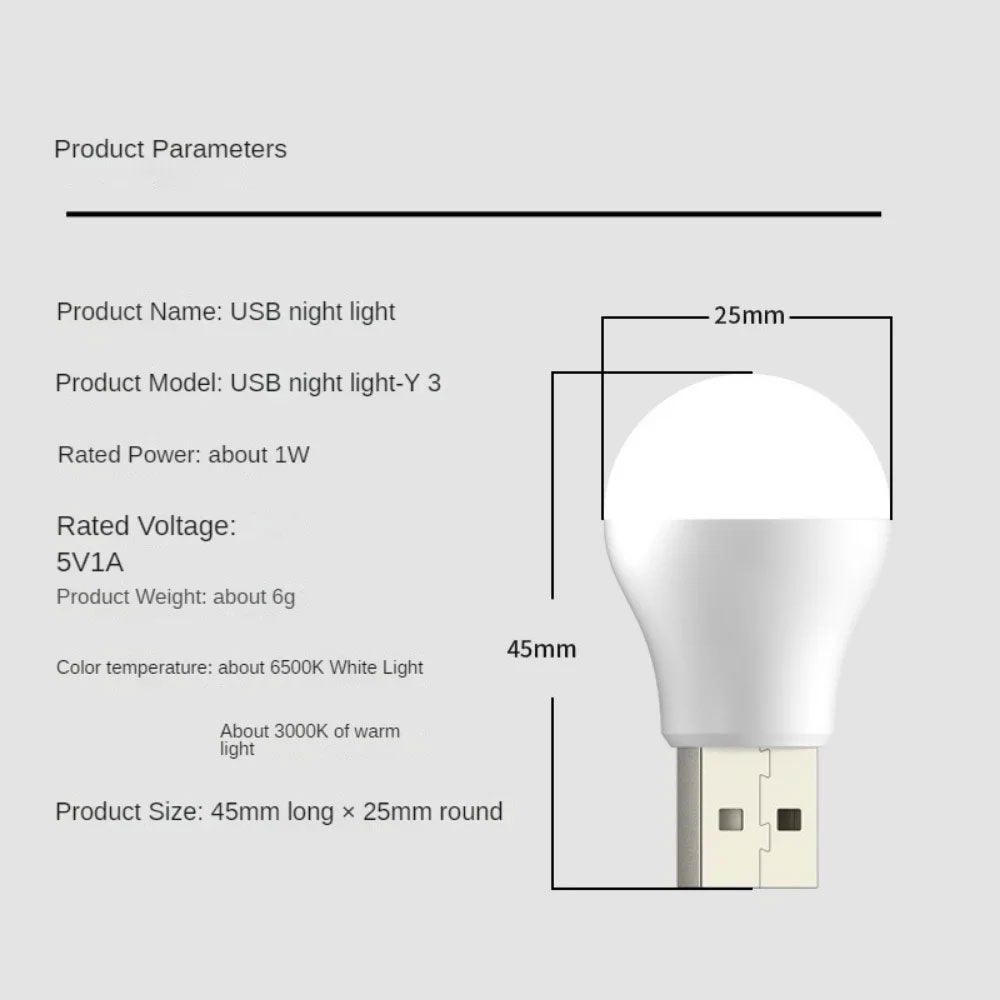 مصابيح LED بمقبس USB (ضوء دافئ) قطعة واحدة