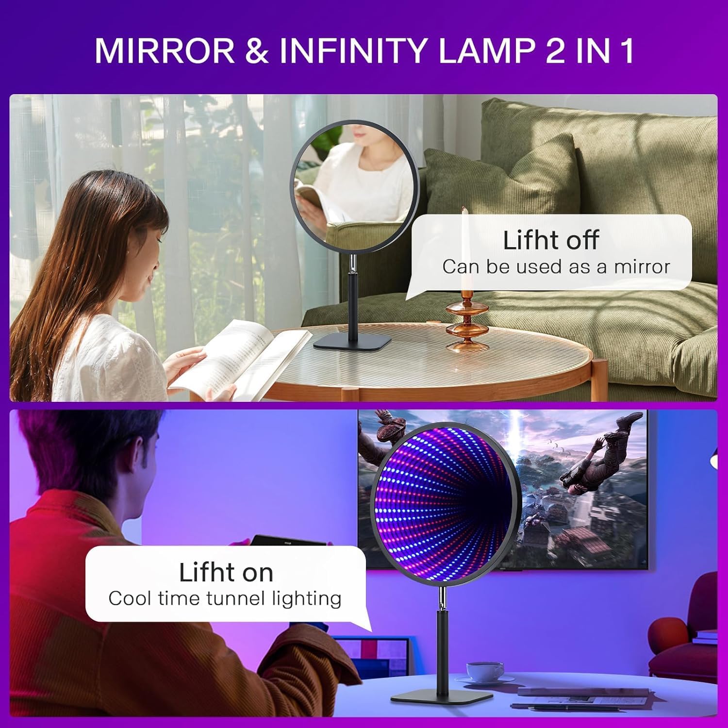 3D Tunnel Mirror Light