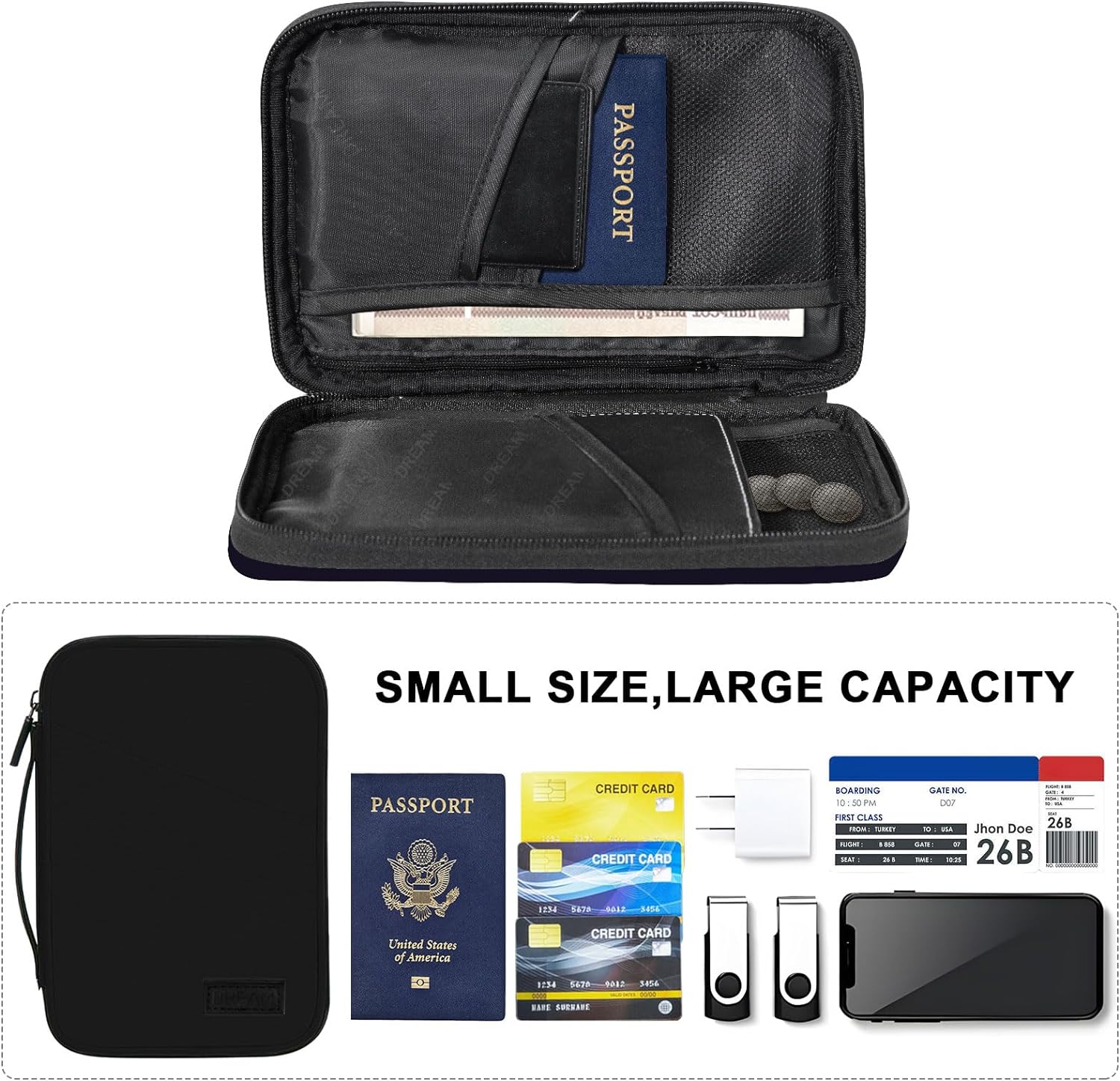 Travel Passport Bag ID Card Holder