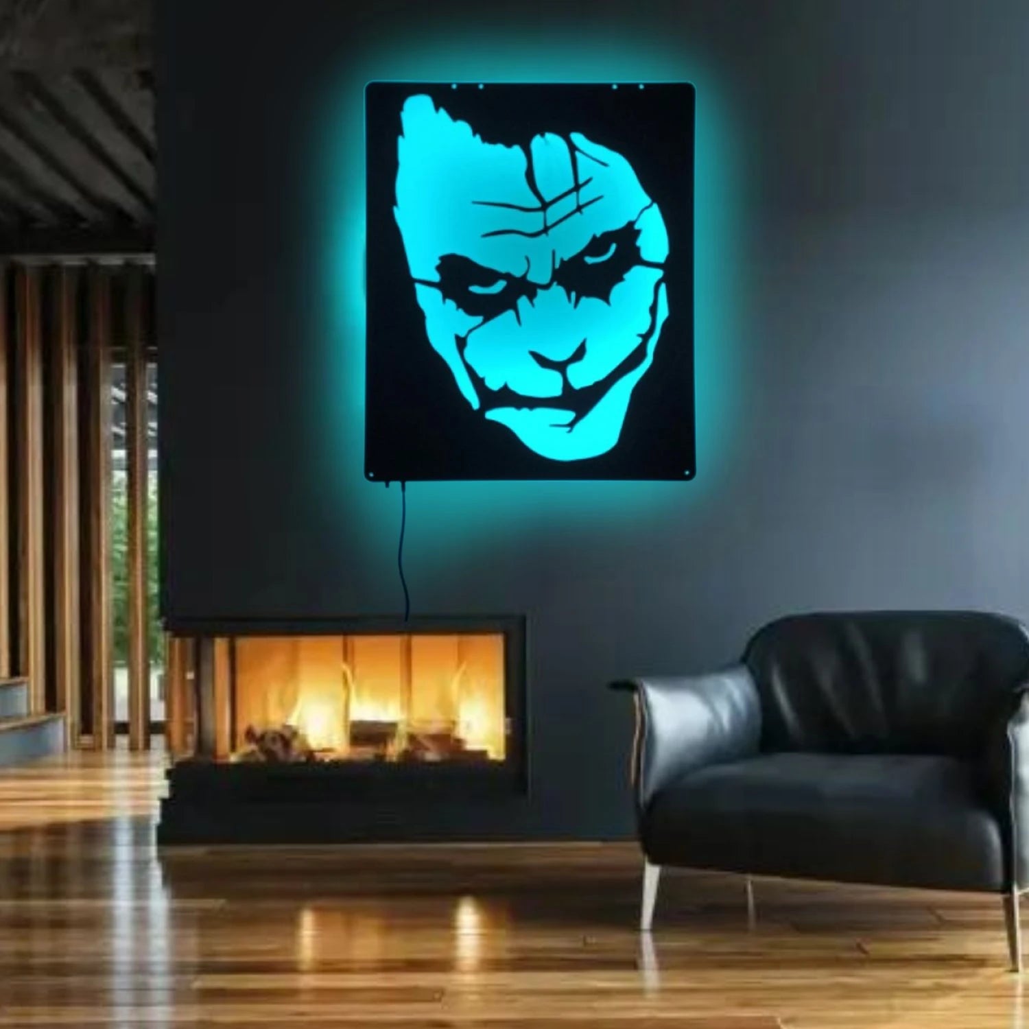 Joker Wooden Backlit Wall Light