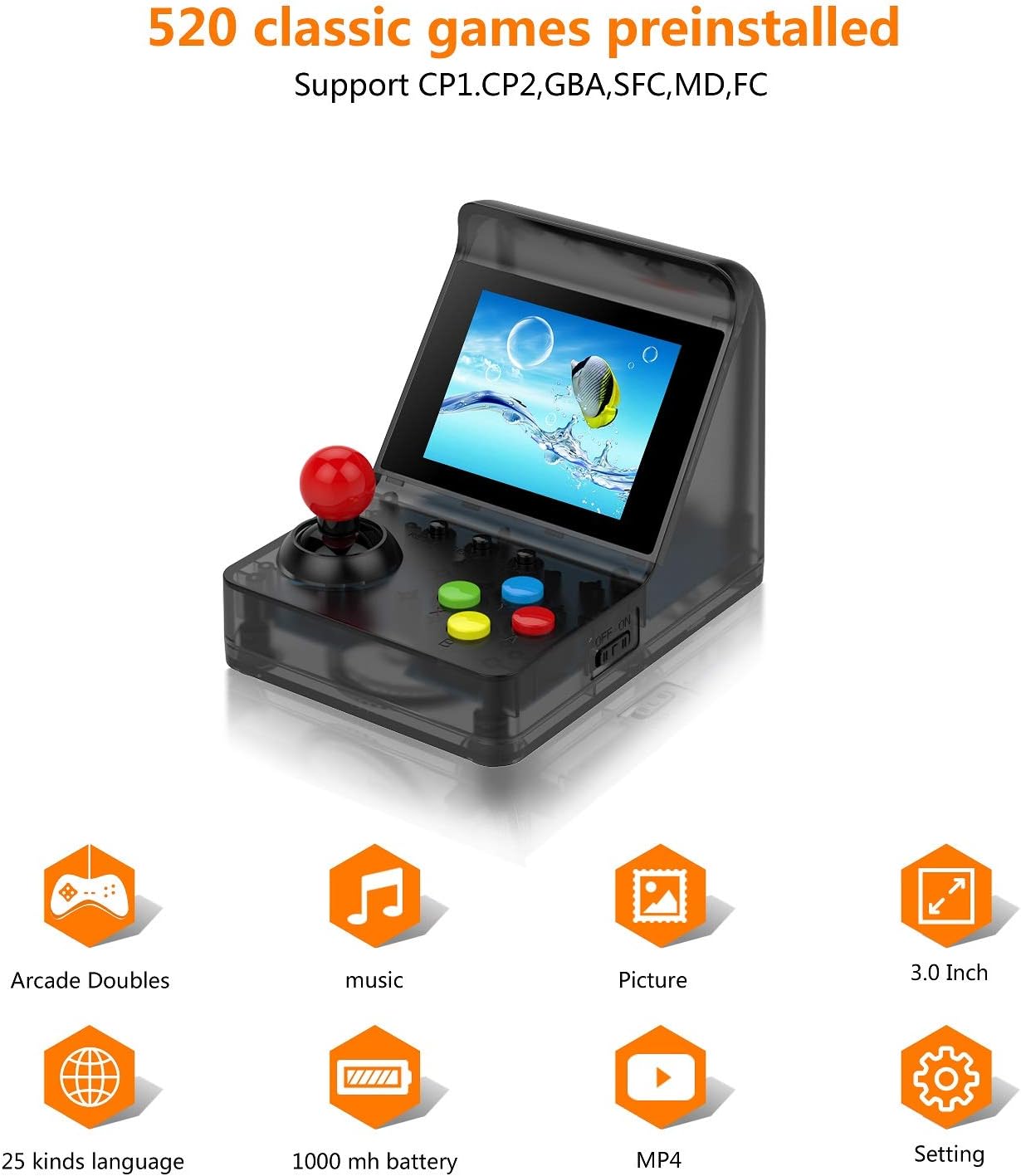 Mini Game Console 512 Games (Black)