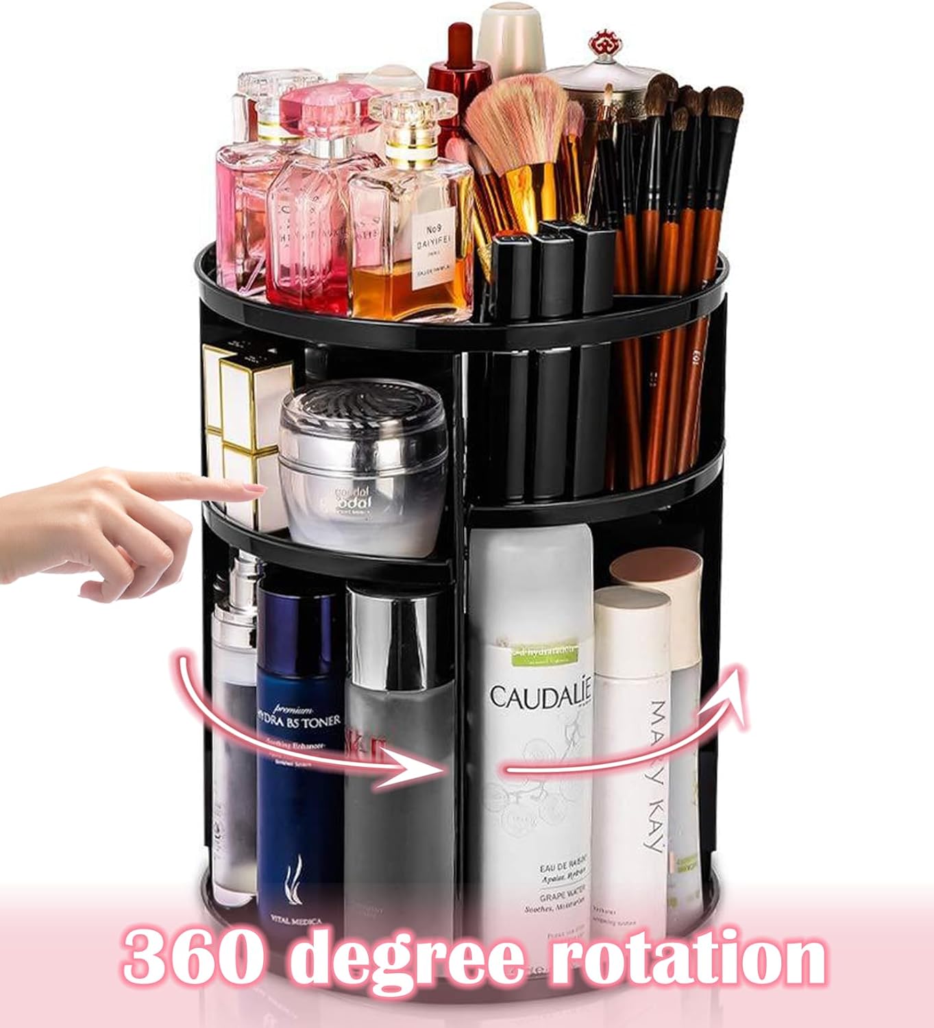 360° rotating makeup organizer